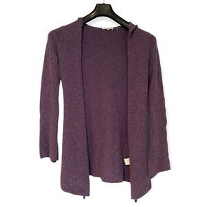 Minnie Rose Purple Cashmere Open Duster w/ Hoodie Size XS